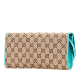 グッチ GGキャンバス バンブー ショルダーバッグ 117594 ブラウン ブルー キャンバス レザー レディース GUCCI 【中古】